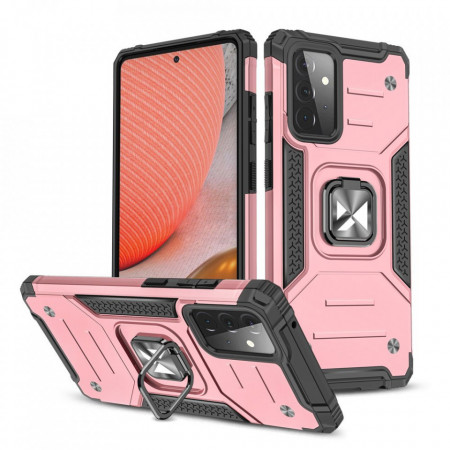Подсилен гръб WOZINSKY Ring Armor със стойка - Samsung Galaxy A72 розов