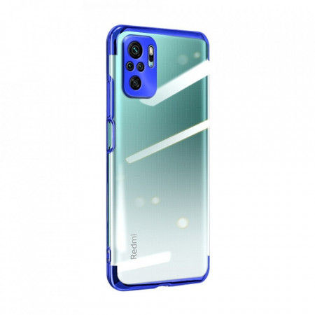 Прозрачен силиконов гръб с цветен кант Clear Color - Xiaomi Redmi Note 10 5G / Poco M3 Pro / M3 Pro 5G син