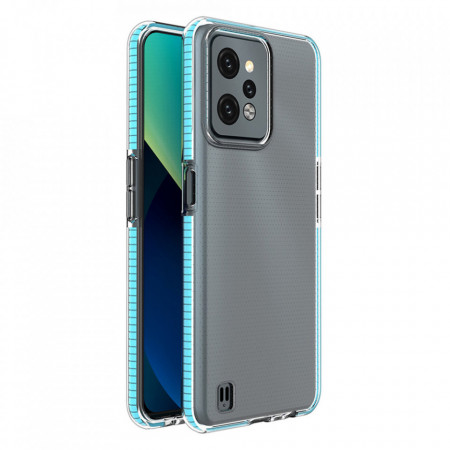 Прозрачен силиконов гръб с цветен кант Spring - Realme C31 светлосин
