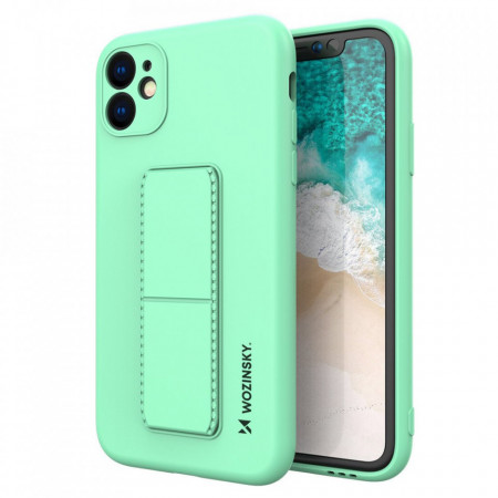 Силиконов гръб със стойка WOZINSKY Kickstand - iPhone 12 Pro Max мента