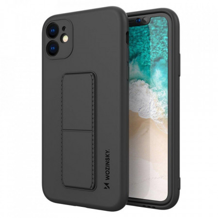 Силиконов гръб със стойка WOZINSKY Kickstand - Xiaomi Redmi 10X 4G / Redmi Note 9 черен
