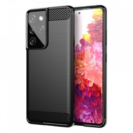 Силиконов гръб Carbon - Samsung Galaxy S21 Ultra 5G черен
