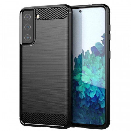 Силиконов гръб FORCELL Carbon - Samsung Galaxy S21 FE 5G черен
