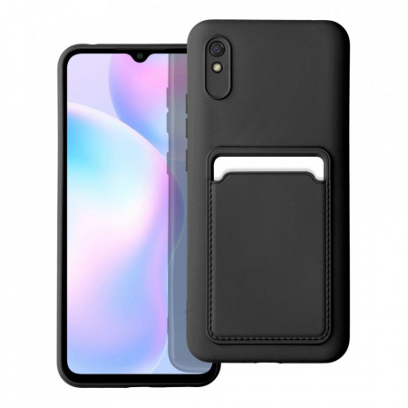 Силиконов гръб FORCELL Card с портфейл за документи - Xiaomi Redmi 9A / 9AT черен