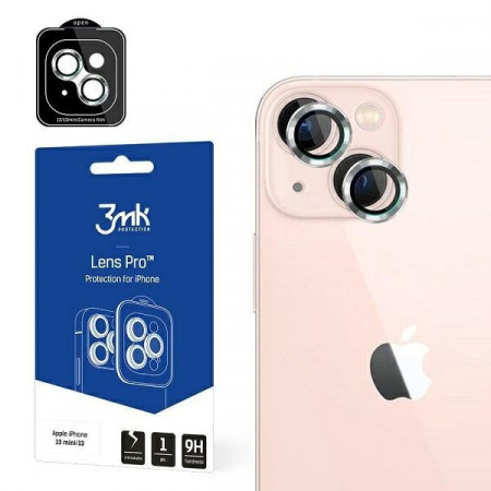 Стъклен протектор за камера с алуминиева рамка и рамка за поставяне 3mk Lens Protection Pro - iPhone 13 / 13 mini