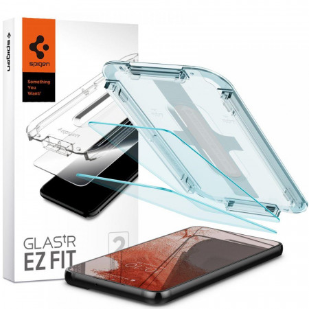 2 бр. закален стъклен протектор SPIGEN TR Ez Fit с инструмент за поставяне - Samsung Galaxy S22