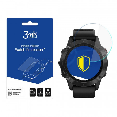 3 бр. гъвкав протектор с пълно покритие 3mk Watch Protection v. Flexible Glass Lite - Garmin Fenix 6 Pro