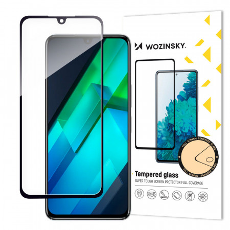 5D Full Glue закален стъклен протектор с пълно покритие WOZINSKY съвместим с гръб - Tempered Glass - Infinix Note 12 G96 с черна рамка