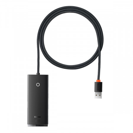 USB хъб BASEUS Lite Series USB Type A към 4x USB Type A 3.0 5Gb / s (WKQX030101) черен