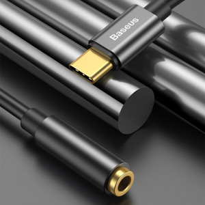 Адаптер за слушалки BASEUS L54 USB Type C към мини жак 3.5mm DAC конвертор, 24 bit, 48 KHz (CATL54-01) черен - Img 7