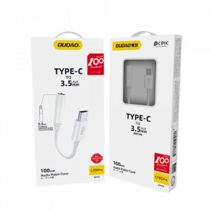 Адаптер за слушалки DUDAO USB Type C към мини жак 3.5mm (L16CPro) бял - Img 3