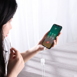 Адаптер за слушалки JOYROOM Lightning към Lightning аудио / Lightning за зареждане (S-Y104) бял - Img 10