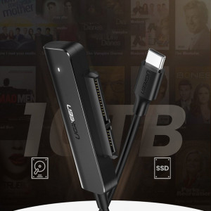 Адаптер Ugreen 2.5'' SATA III 3.0 HDD SSD към USB Type C 3.2 Gen 1 (SuperSpeed USB 5Gbps) (70610 CM321) черен - Img 2