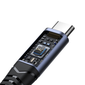 Аудио кабел JOYROOM SY-C02 2in1 USB Type C (мъжко) DAC към жак 3.5mm (женско) / USB Type C (женско) черен - Img 3
