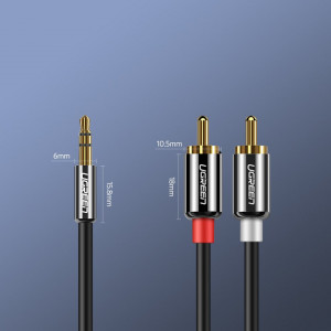 Аудио кабел UGREEN жак 3.5mm към 2х RCA (чинч) 3m черен (10590) - Img 13