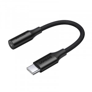 Аудио кабел UGREEN USB Type C (мъжко) към жак 3.5mm (женско) 0.1m черен (AV161 50631) - Img 1