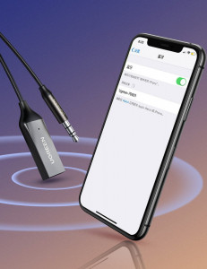 Аудио приемник със спираловиден кабел UGREEN bluetooth 5.0 жак 3.5mm 1.2m черен (70601 CM309) - Img 13