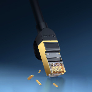 Бърз интернет кабел BASEUS cat.7 RJ45 10Gb/s 0.5m черен (WKJS010001) - Img 16