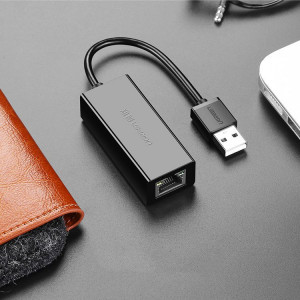 Външен мрежов адаптер UGREEN USB Type A 2.0 към RJ45 100 Mbps (CR110 20254) черен - Img 12