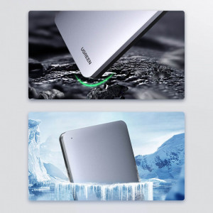 Външна адаптерна кутия Ugreen за HDD SSD 2.5'' SATA 3.0 6Gbps + кабел USB Type A / USB Type C 0.5m (CM300) сива - Img 4