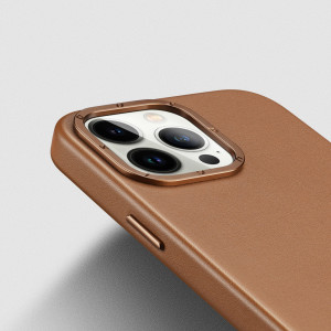 Гръб от еко кожа DUX DUCIS Grit MagSafe - iPhone 14 Pro Max кафяв - Img 8