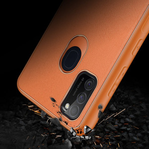 Гръб от еко кожа DUX DUCIS Yolo - Samsung Galaxy M30s оранжев - Img 11