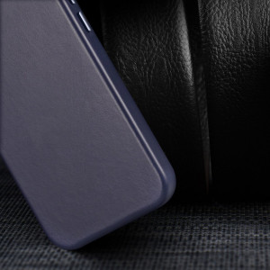 Гръб от естествена кожа DUX DUCIS Naples MagSafe - iPhone 14 Pro син - Img 7