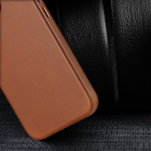 Гръб от естествена кожа DUX DUCIS Naples MagSafe - iPhone 14 Pro Max кафяв - Img 7