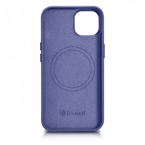 Гръб от естествена кожа iCARER Leather MagSafe - iPhone 14 светлолилав - Img 3