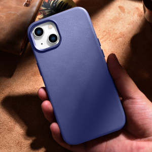 Гръб от естествена кожа iCARER Leather MagSafe - iPhone 14 светлолилав - Img 17