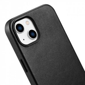 Гръб от естествена кожа iCARER Leather MagSafe - iPhone 14 черен - Img 9