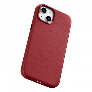 Гръб от естествена кожа iCARER Leather MagSafe - iPhone 14 Plus червен - Img 12