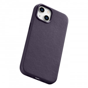 Гръб от естествена кожа iCARER Leather MagSafe - iPhone 14 Plus тъмнолилав - Img 12
