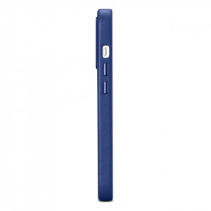 Гръб от естествена кожа iCARER Leather MagSafe - iPhone 14 Pro Max син - Img 6
