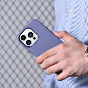 Гръб от естествена кожа iCARER Leather MagSafe - iPhone 14 Pro Max светлолилав - Img 19