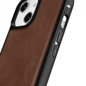 Гръб от естествена кожа iCARER Leather Oil Wax MagSafe - iPhone 14 кафяв - Img 2