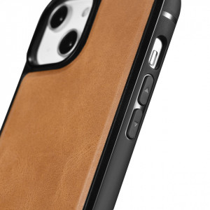Гръб от естествена кожа iCARER Leather Oil Wax MagSafe - iPhone 14 кафяв - Img 2