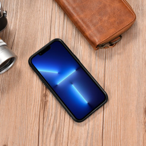 Гръб от естествена кожа iCARER Leather Oil Wax MagSafe - iPhone 14 Pro син - Img 11