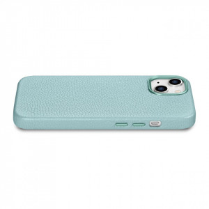 Гръб от естествена кожа iCARER Litchi Premium MagSafe - iPhone 14 Plus зелен - Img 10