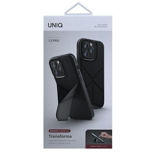 Гръб със стойка UNIQ Transforma MagSafe - iPhone 13 Pro черен абанос - Img 11