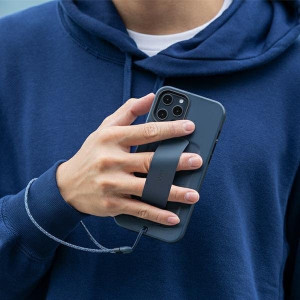 Гръб с лентов държач и каишка UNIQ Heldro с антимикробно покритие - iPhone 12 Pro Max бяла скреж - Img 8