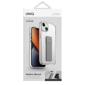 Гръб с лентов държач и каишка UNIQ Heldro с антимикробно покритие - iPhone 14 Plus кристалнопрозрачен - Img 9