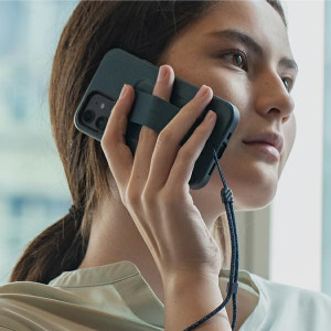 Гръб с лентов държач и каишка UNIQ Heldro с антимикробно покритие - iPhone 12 Pro Max бяла скреж - Img 11