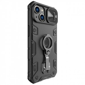 Гръб с подвижно покритие за камерата и ринг държач NILLKIN CamShield Armor Pro MagSafe - iPhone 14 Plus черен - Img 3