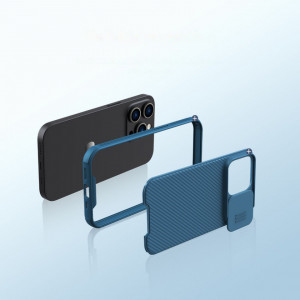 Гръб с подвижно покритие за камерата NILLKIN CamShield Pro MagSafe - iPhone 14 Pro Max син - Img 9