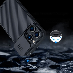 Гръб с подвижно покритие за камерата NILLKIN CamShield Pro MagSafe - iPhone 14 Pro Max син - Img 12