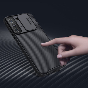 Гръб с подвижно покритие за камерата NILLKIN CamShield Pro - Samsung Galaxy S22+ син - Img 10