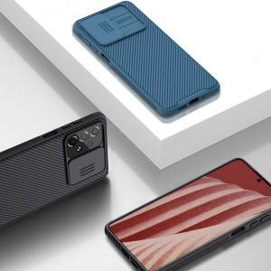 Гръб с подвижно покритие за камерата NILLKIN CamShield Pro - Samsung Galaxy A73 5G син - Img 7