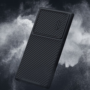 Гръб с подвижно покритие за камерата NILLKIN Synthetic Fiber S - Samsung Galaxy S23 Ultra черен - Img 9