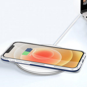 Гръб Clear 3в1 с гел рамка - iPhone 12 син - Img 7